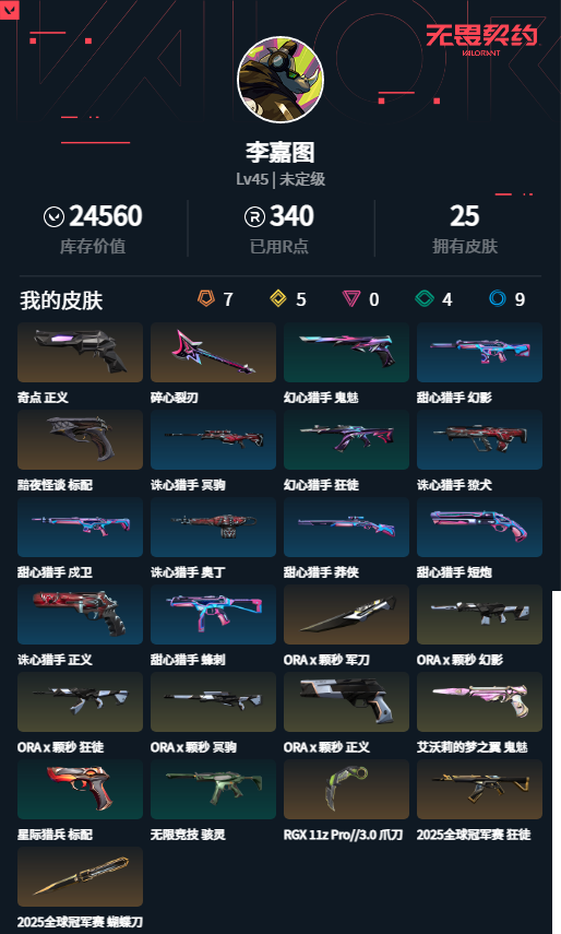 WWQLXY42342无畏契约账号详情图2