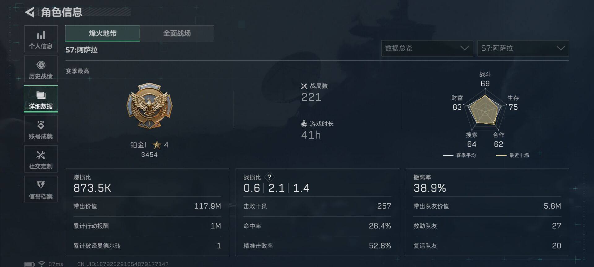 SJZEY46157三角洲行动账号详情图5