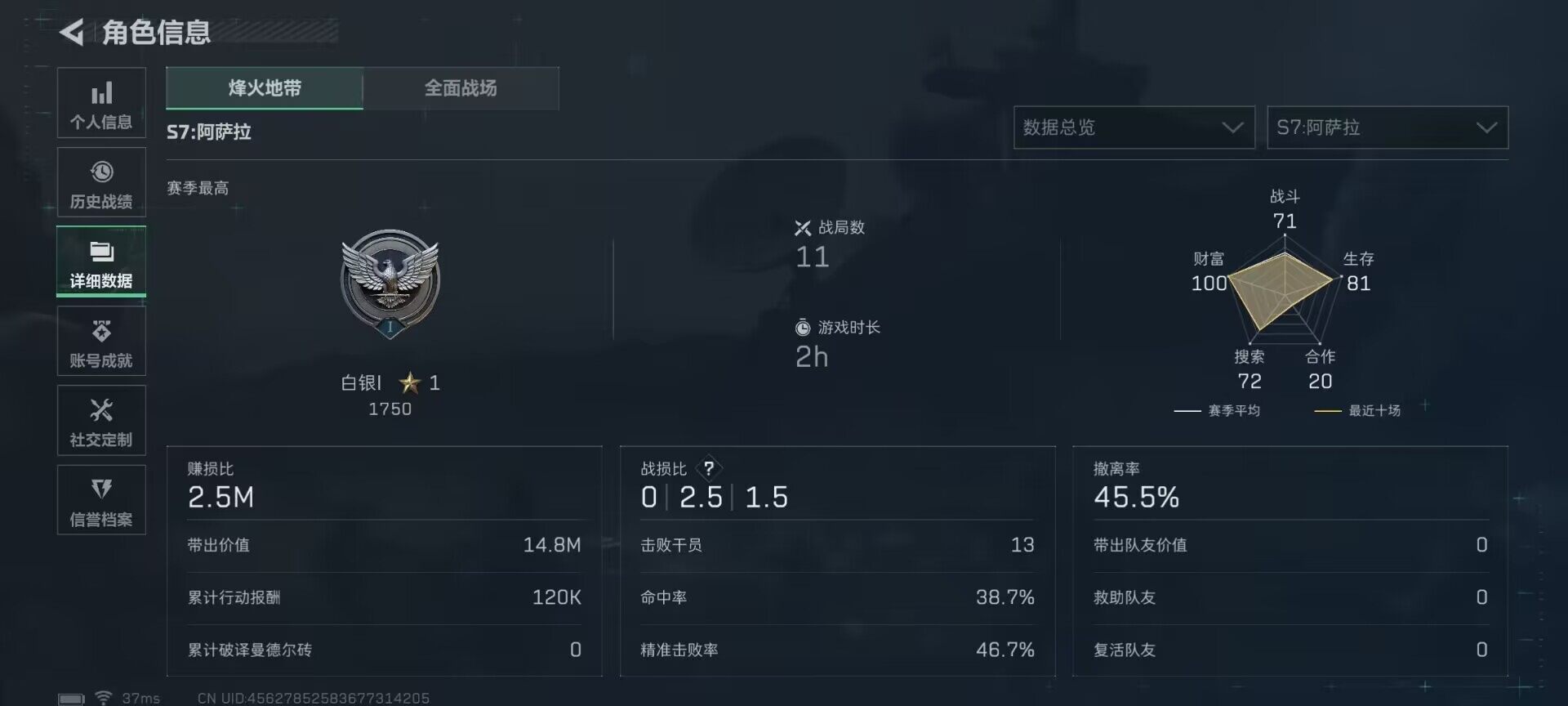 SJZEY47287三角洲行动账号详情图14