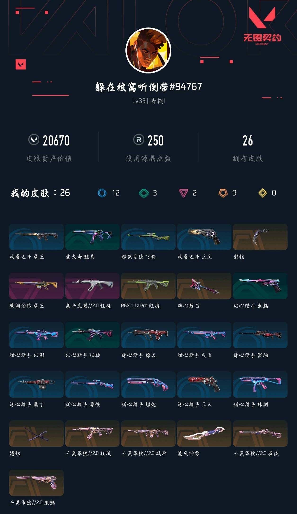 WWQXL43274无畏契约账号详情图3