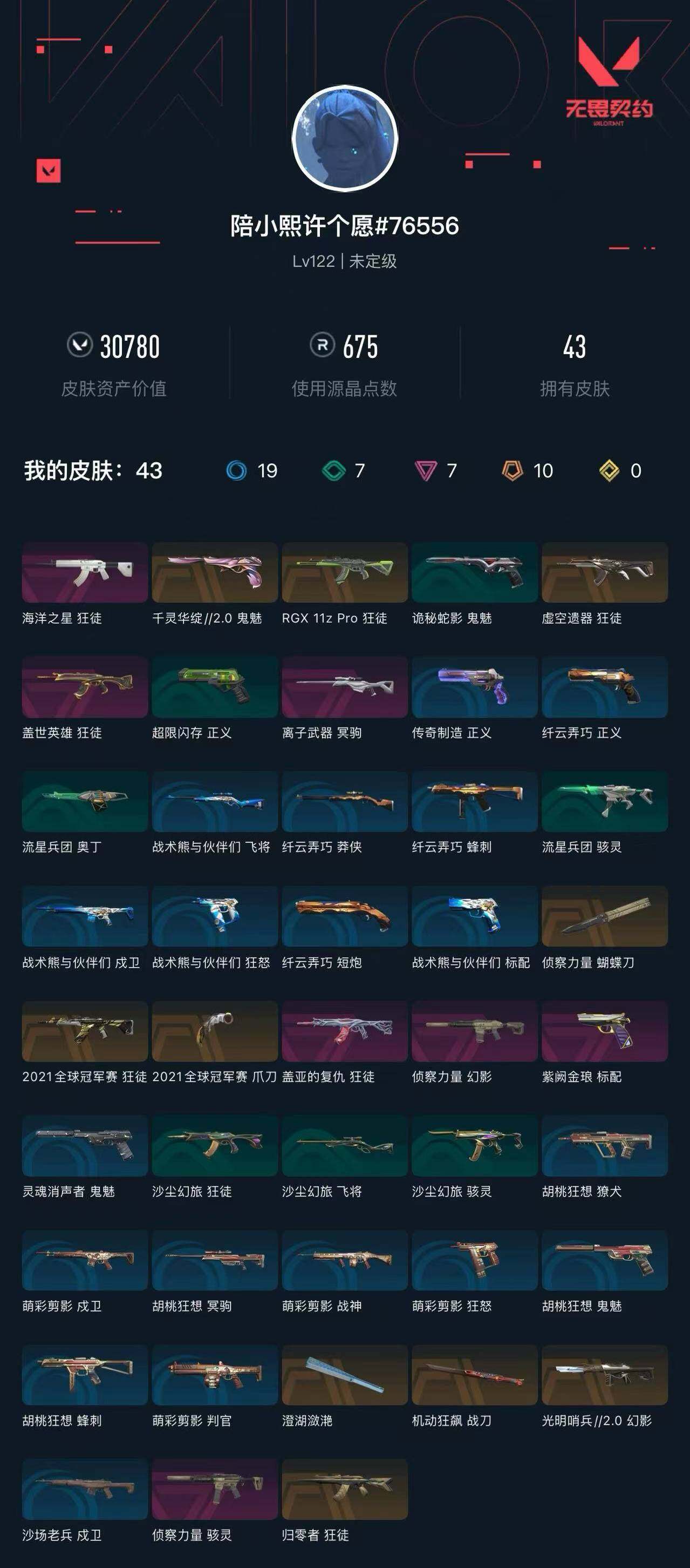 WWQXL43495无畏契约账号详情图5