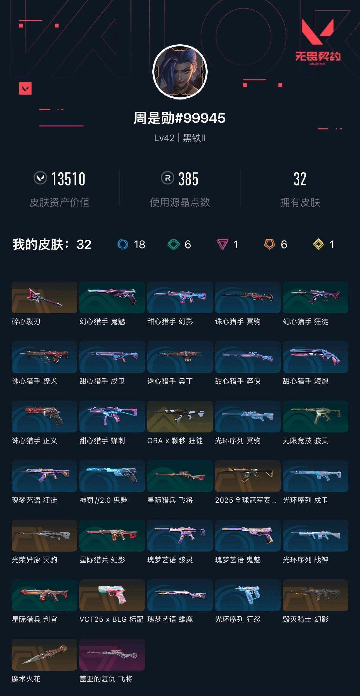 WWQXL43497无畏契约账号详情图3