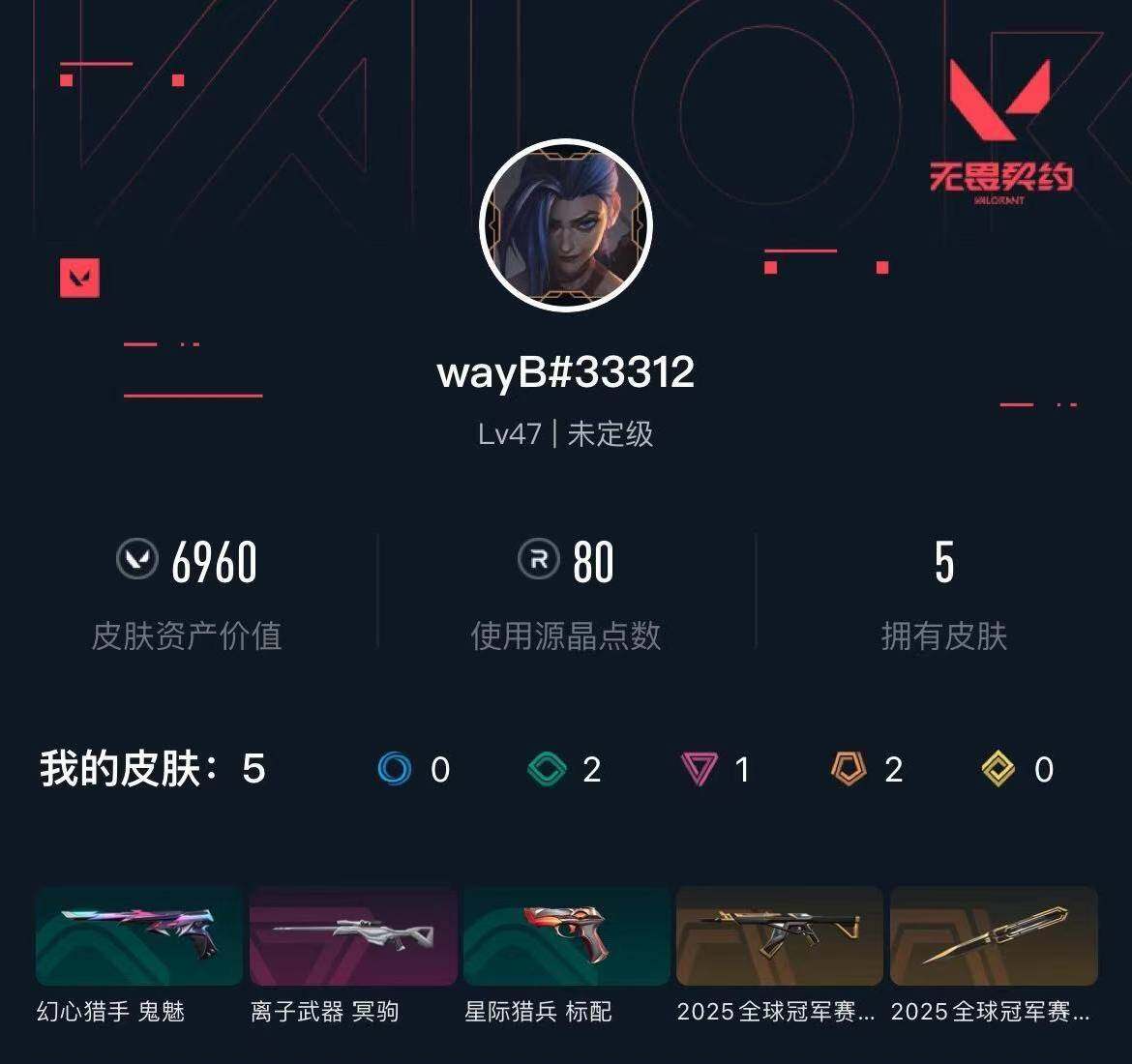 WWQXL43610无畏契约账号详情图3