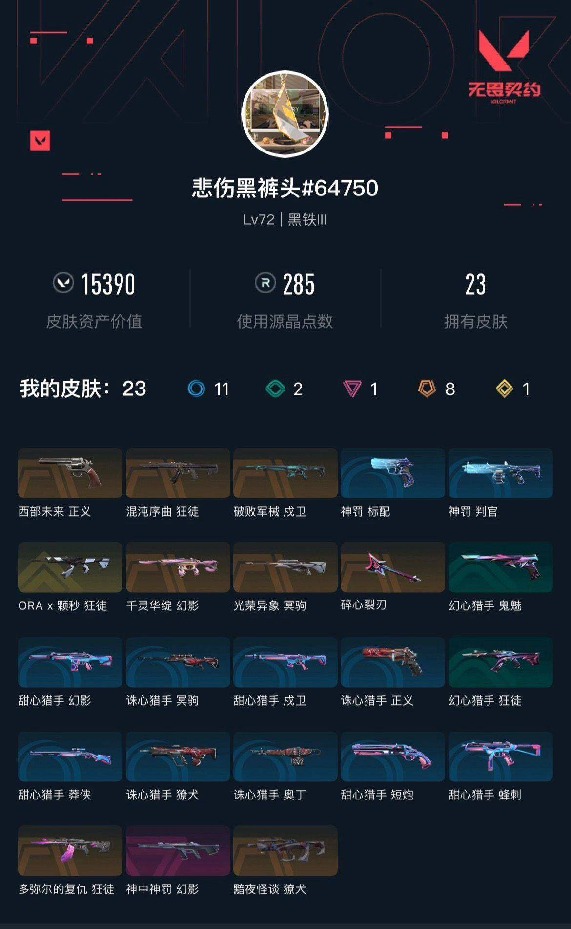 WWQXL44071无畏契约账号详情图3