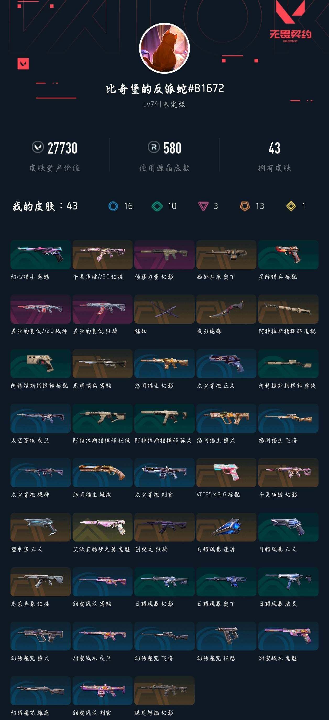 WWQXL44893无畏契约账号详情图3