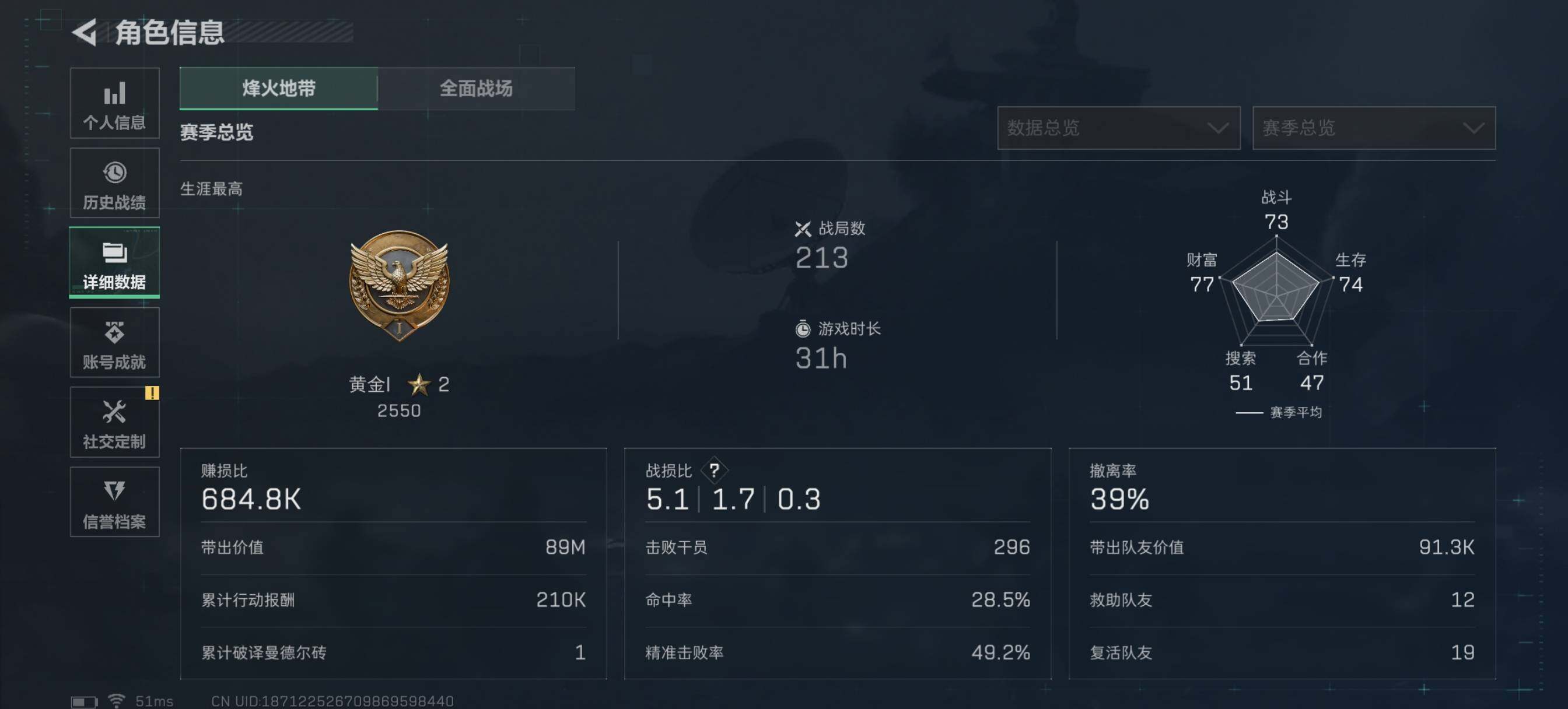 SJZQM425576三角洲行动账号详情图6