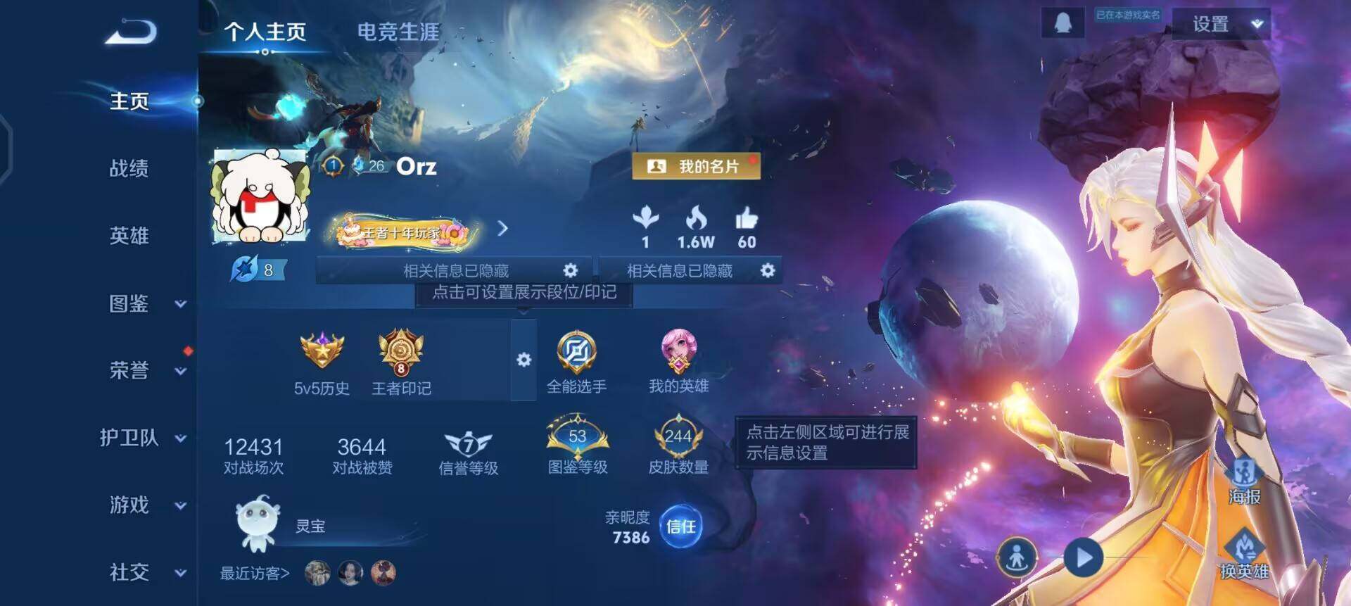 WZQM489135王者荣耀账号详情图3