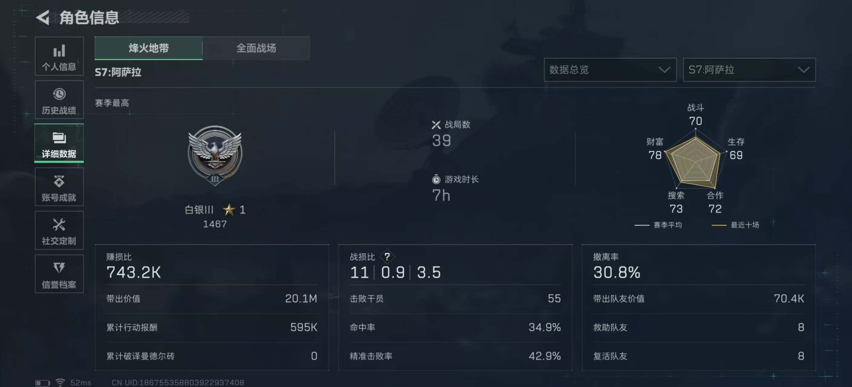 SJZEY419590三角洲行动账号详情图4