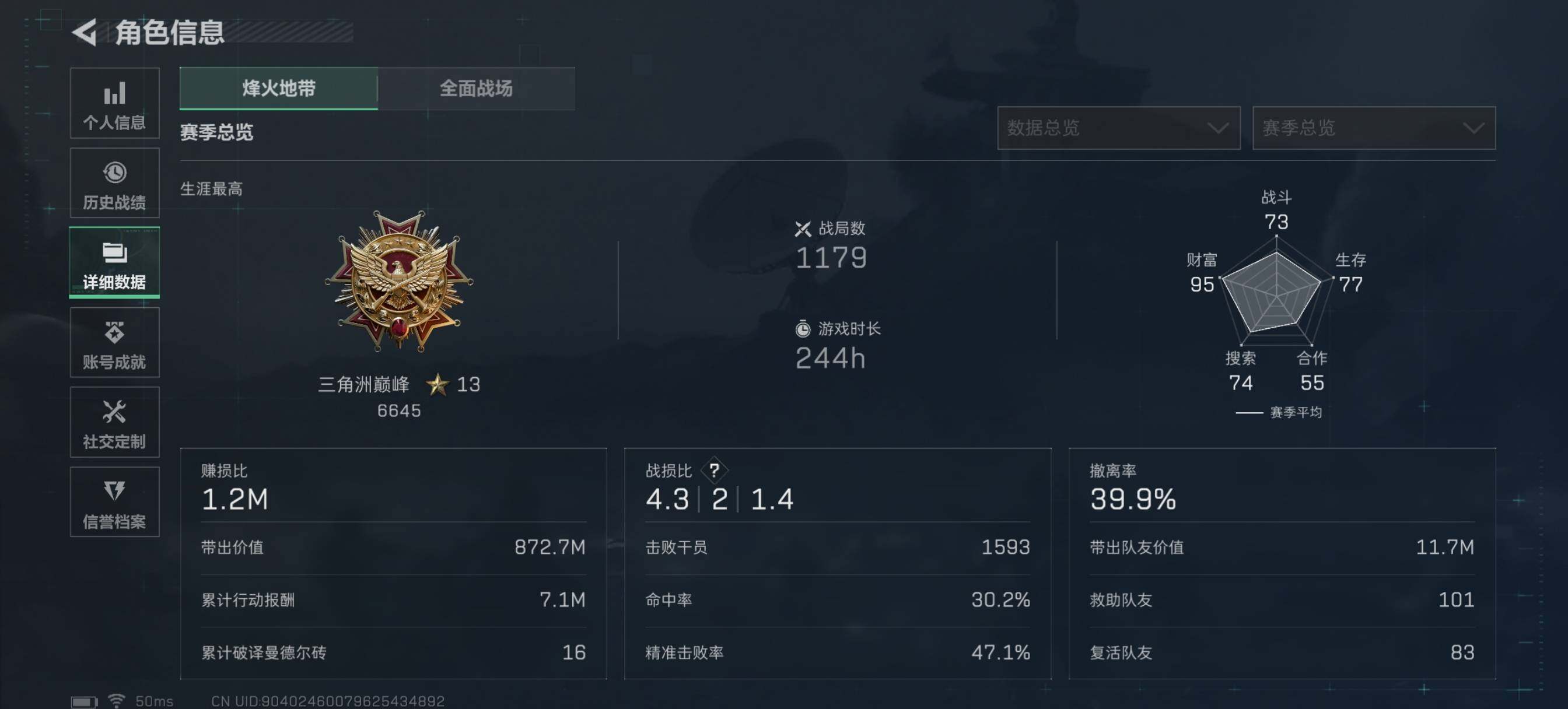 SJZQM426575三角洲行动账号详情图16