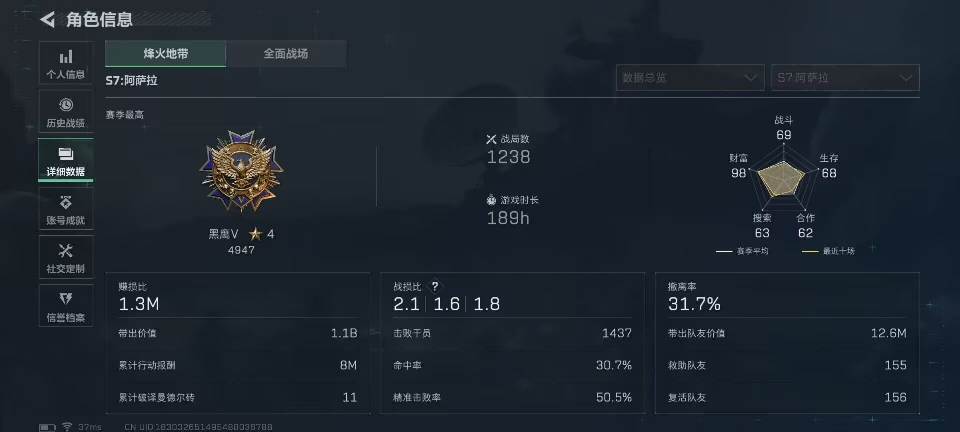 SJZQM421195三角洲行动账号详情图12