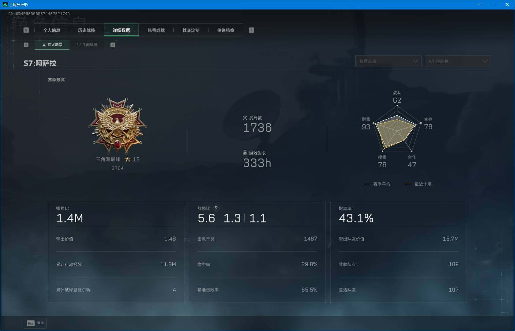 SJZEY426038三角洲行动账号详情图6