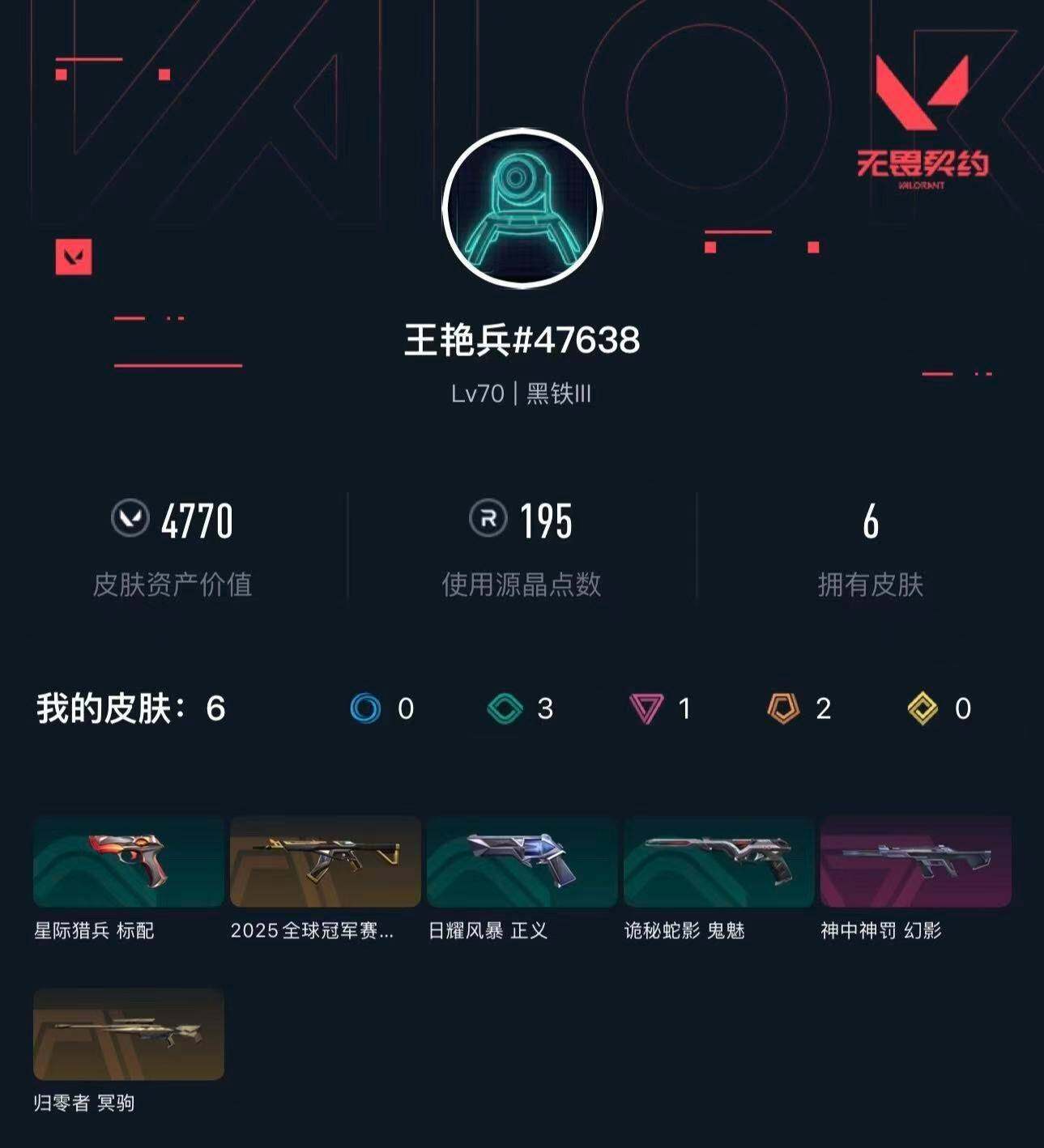 WWQXL49319无畏契约账号详情图3