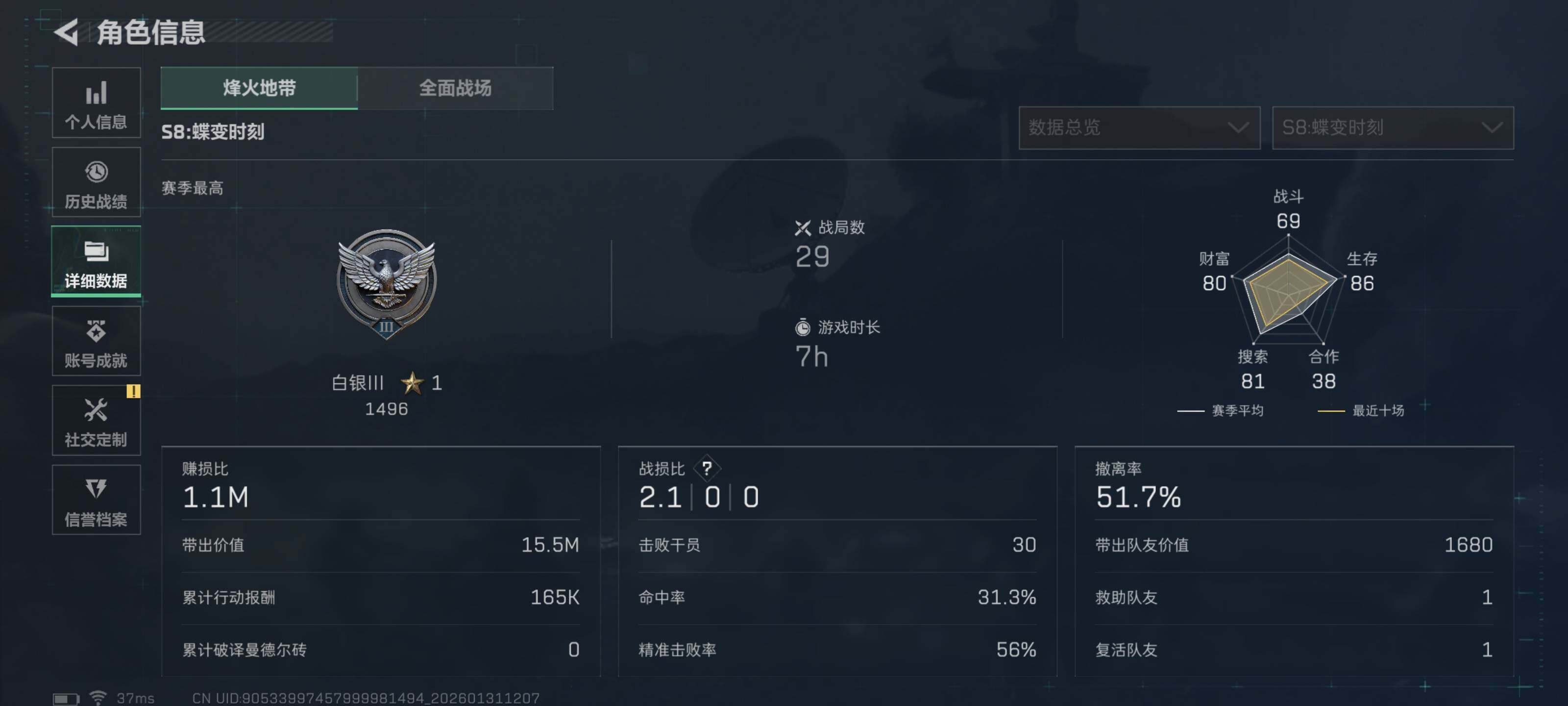 SJZQM427928三角洲行动账号详情图5