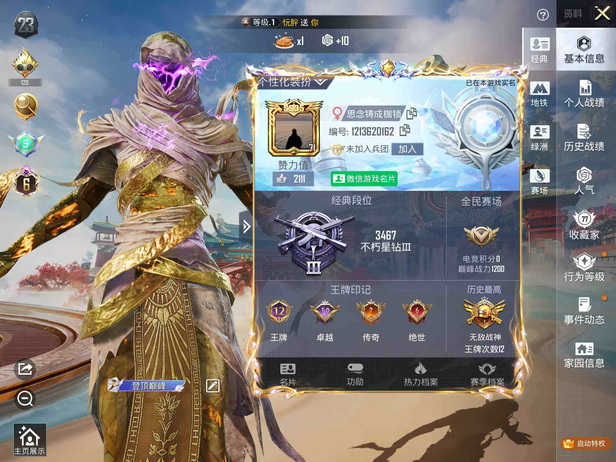 HPKG466652和平精英账号详情图6