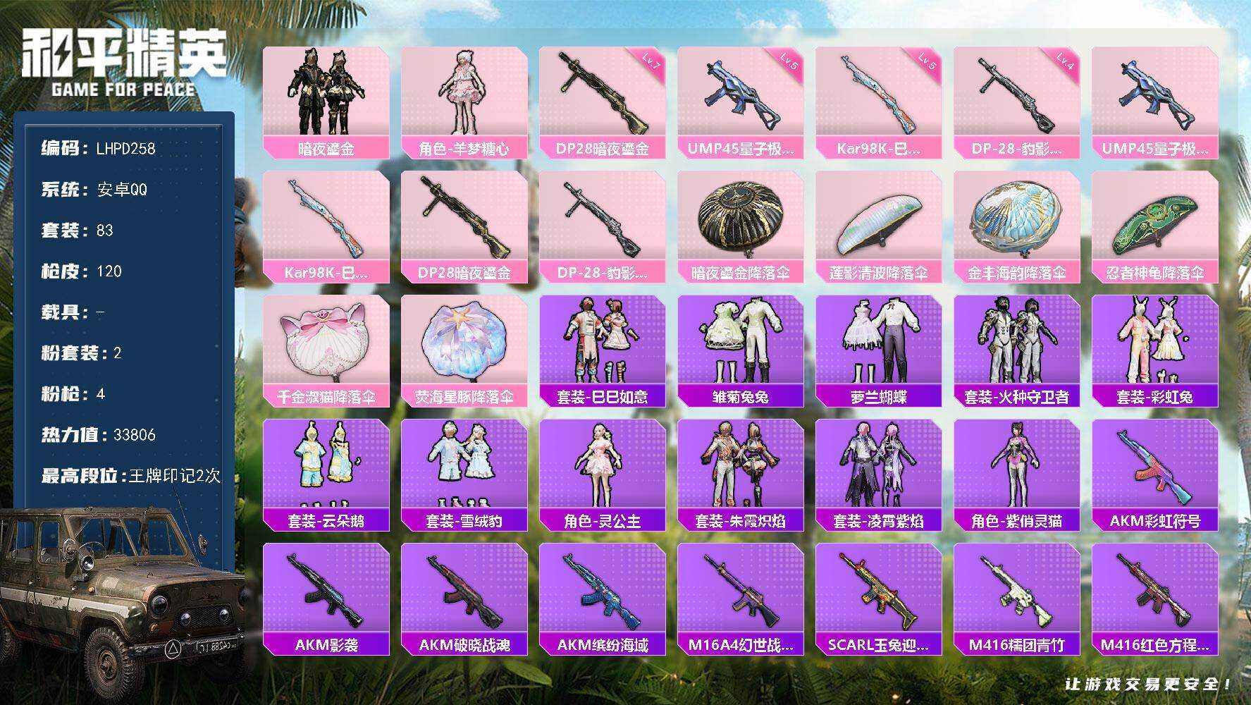 HPLX465947和平精英账号详情图5