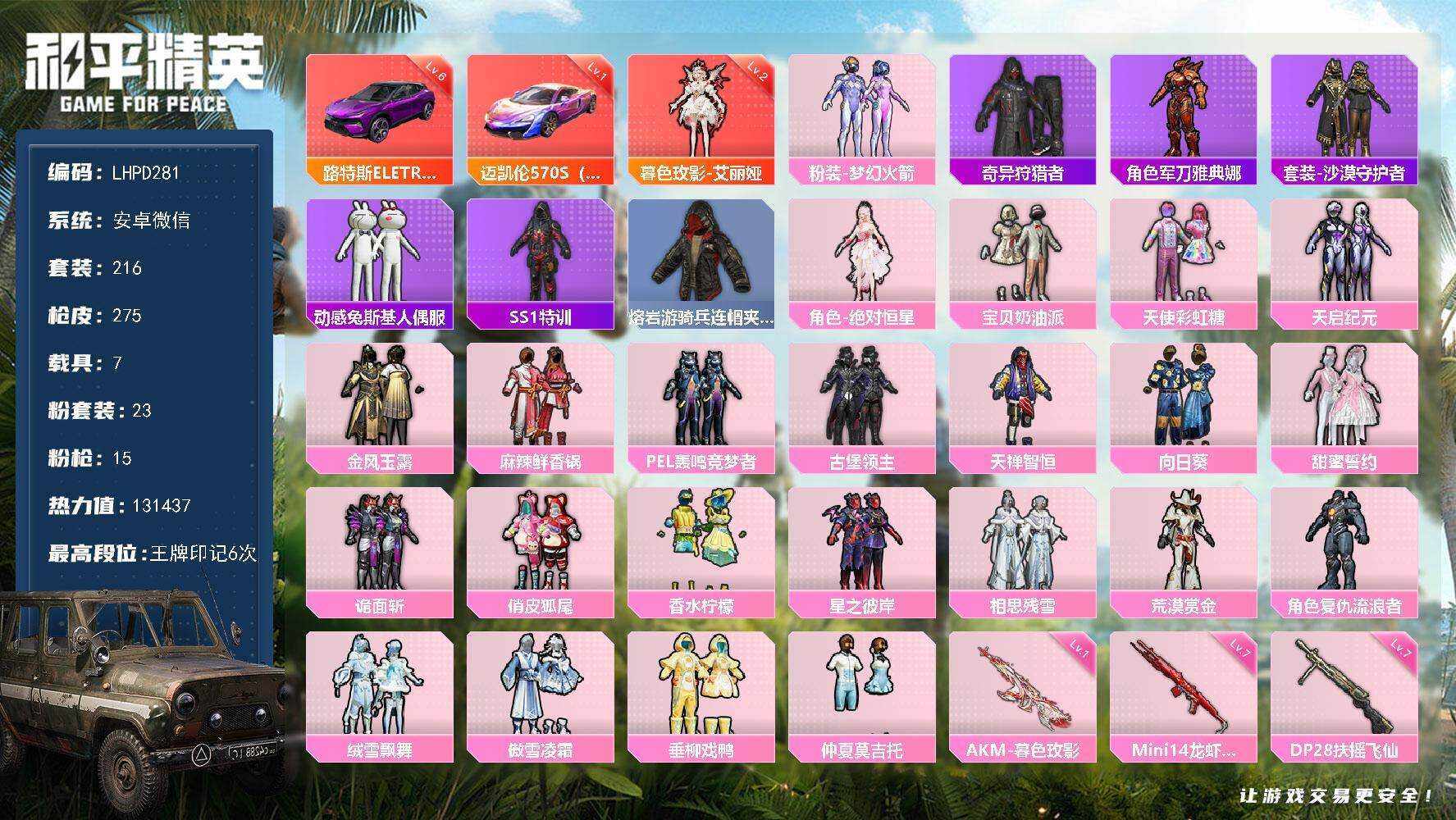 HPLX465987和平精英账号详情图9