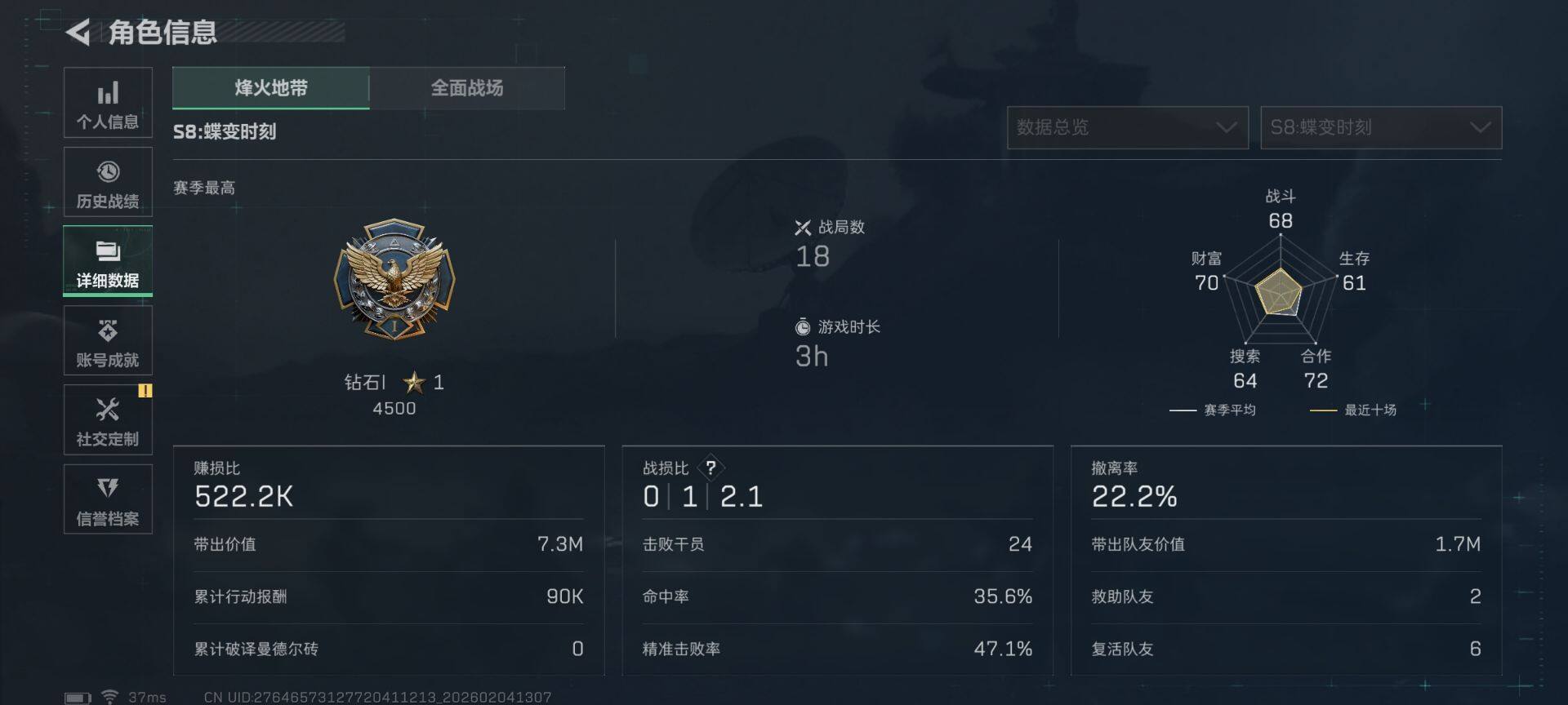 SJZQM435007三角洲行动账号详情图8