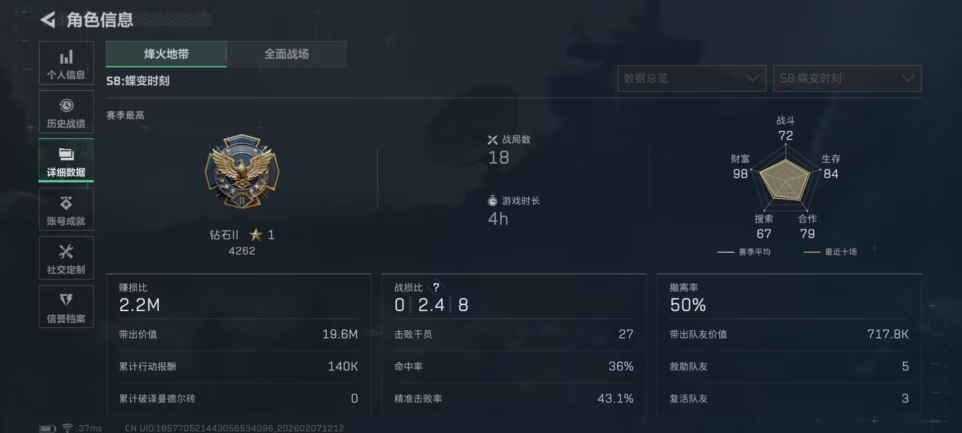 SJZQM436325三角洲行动账号详情图9