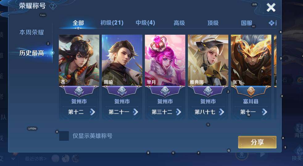 WZCMW4151106王者荣耀账号详情图12 WZCMW4151106王者荣耀账号详情图12