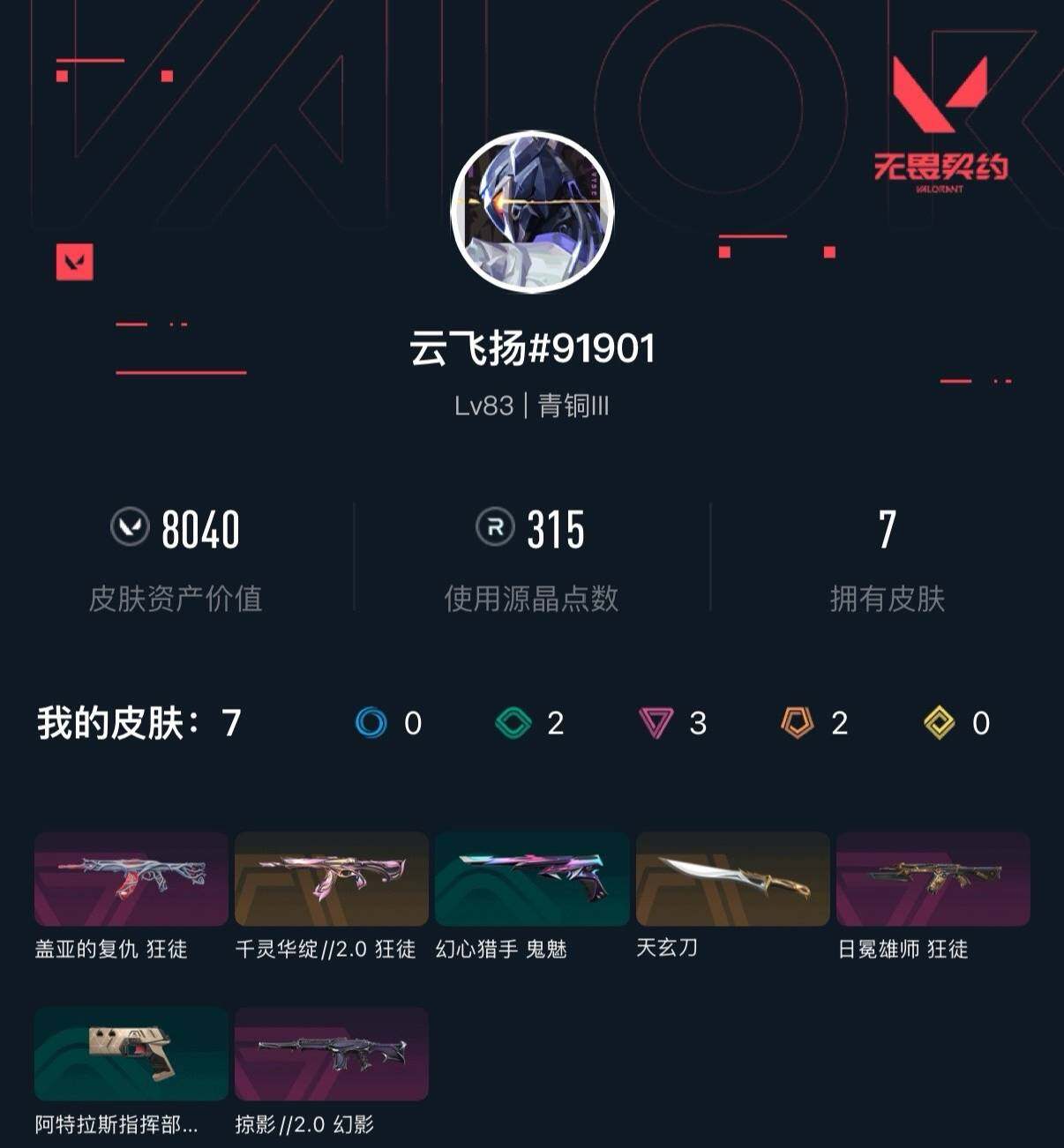 WWQXL413047无畏契约账号详情图3