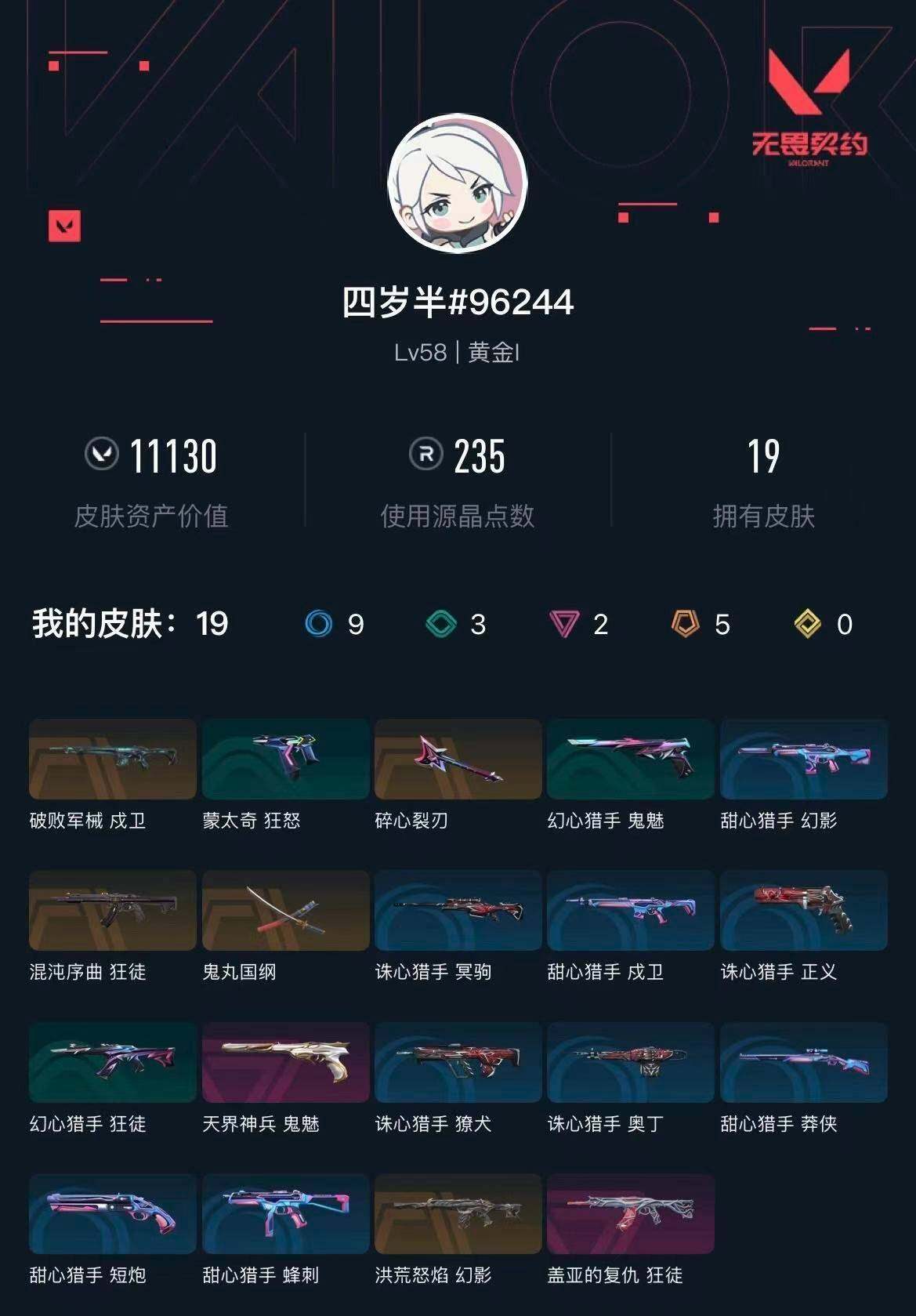 WWQXL413253无畏契约账号详情图3