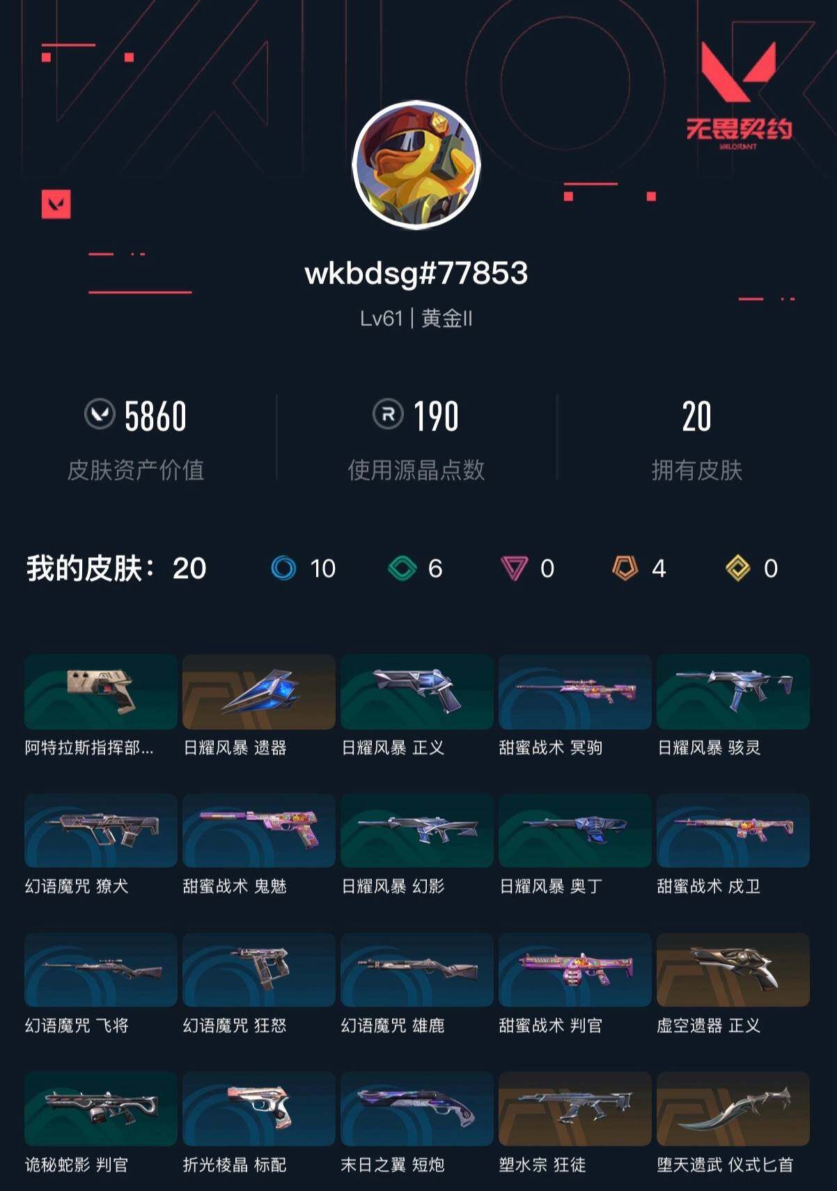 WWQXL413255无畏契约账号详情图3