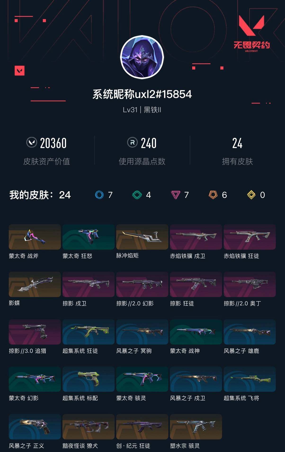 WWQXL413257无畏契约账号详情图3