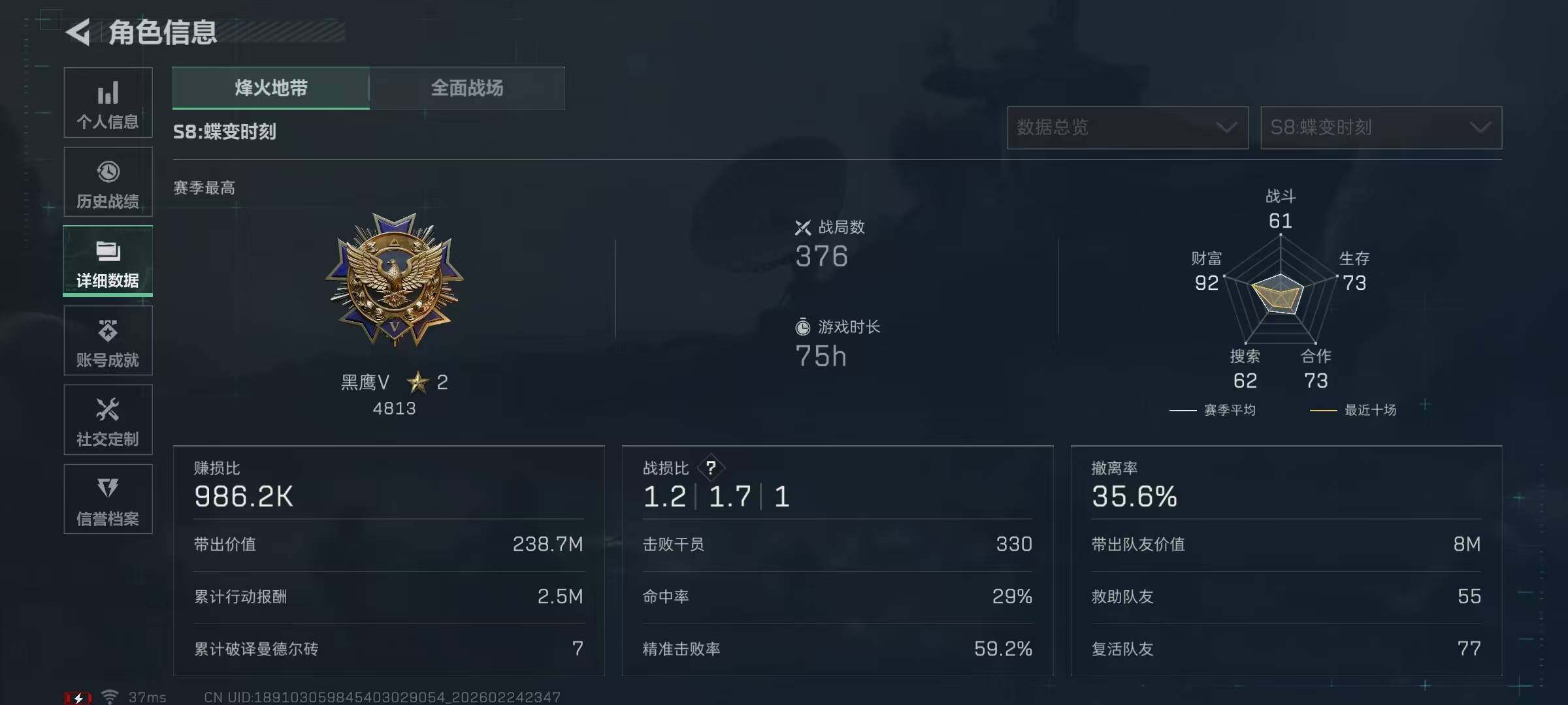 SJZQM456038三角洲行动账号详情图8