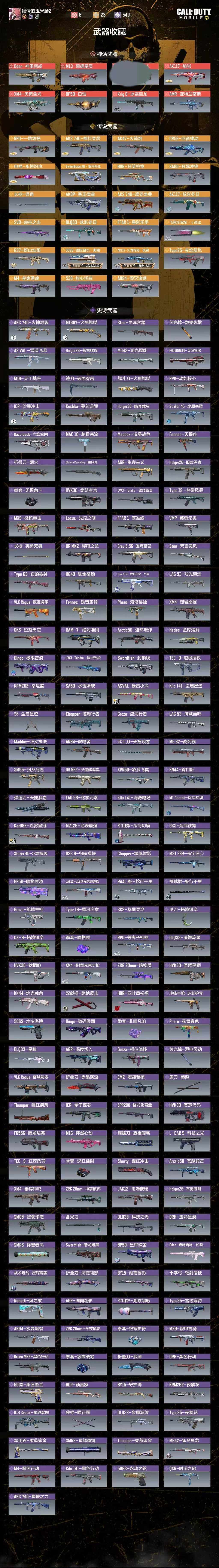 使命召唤手游账号安卓QQ【3519】无二次     7神话武器  23传说武器，Oden-神圣惩戒，M13-黑耀星辰，AK1