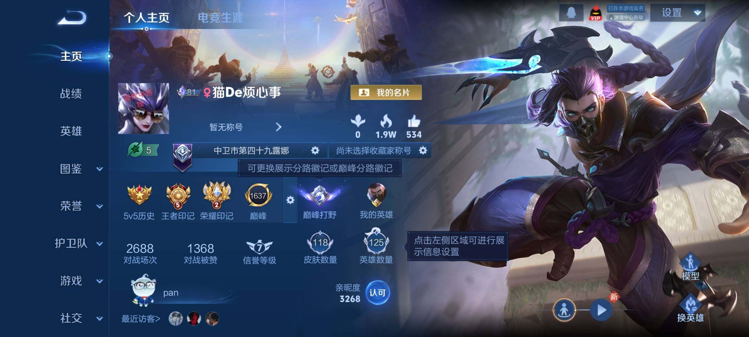 WZCMY4196053王者荣耀账号详情图2