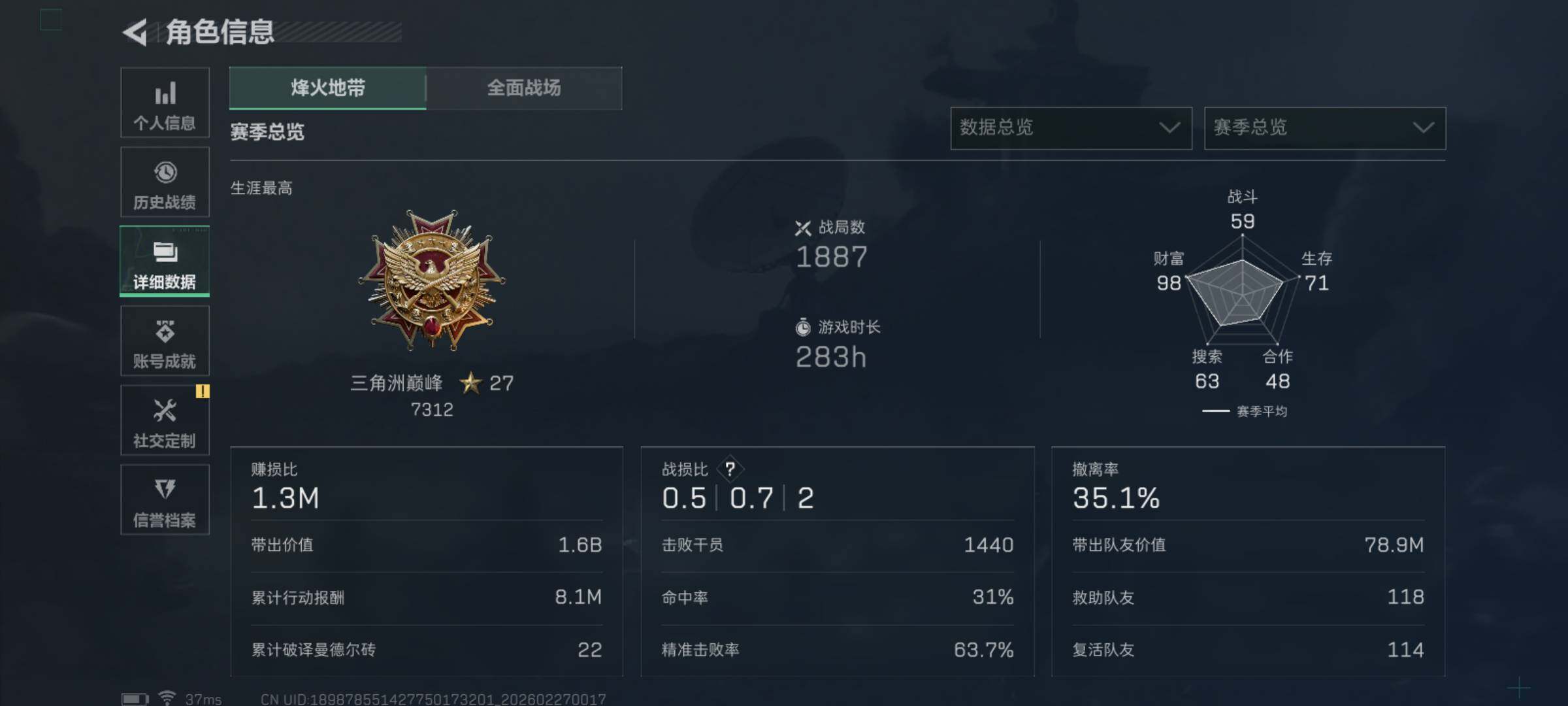 SJZQM454390三角洲行动账号详情图6