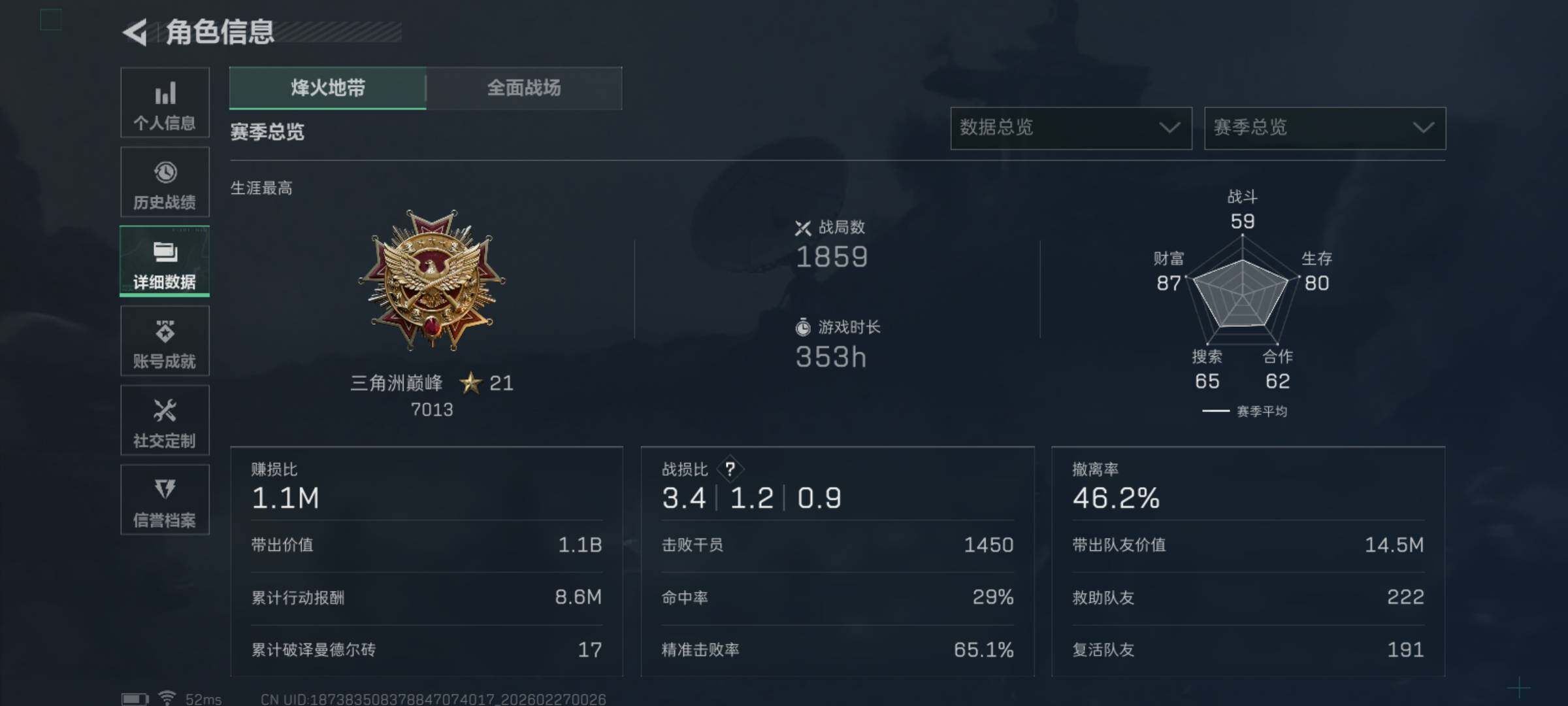 SJZCMW455657三角洲行动账号详情图6