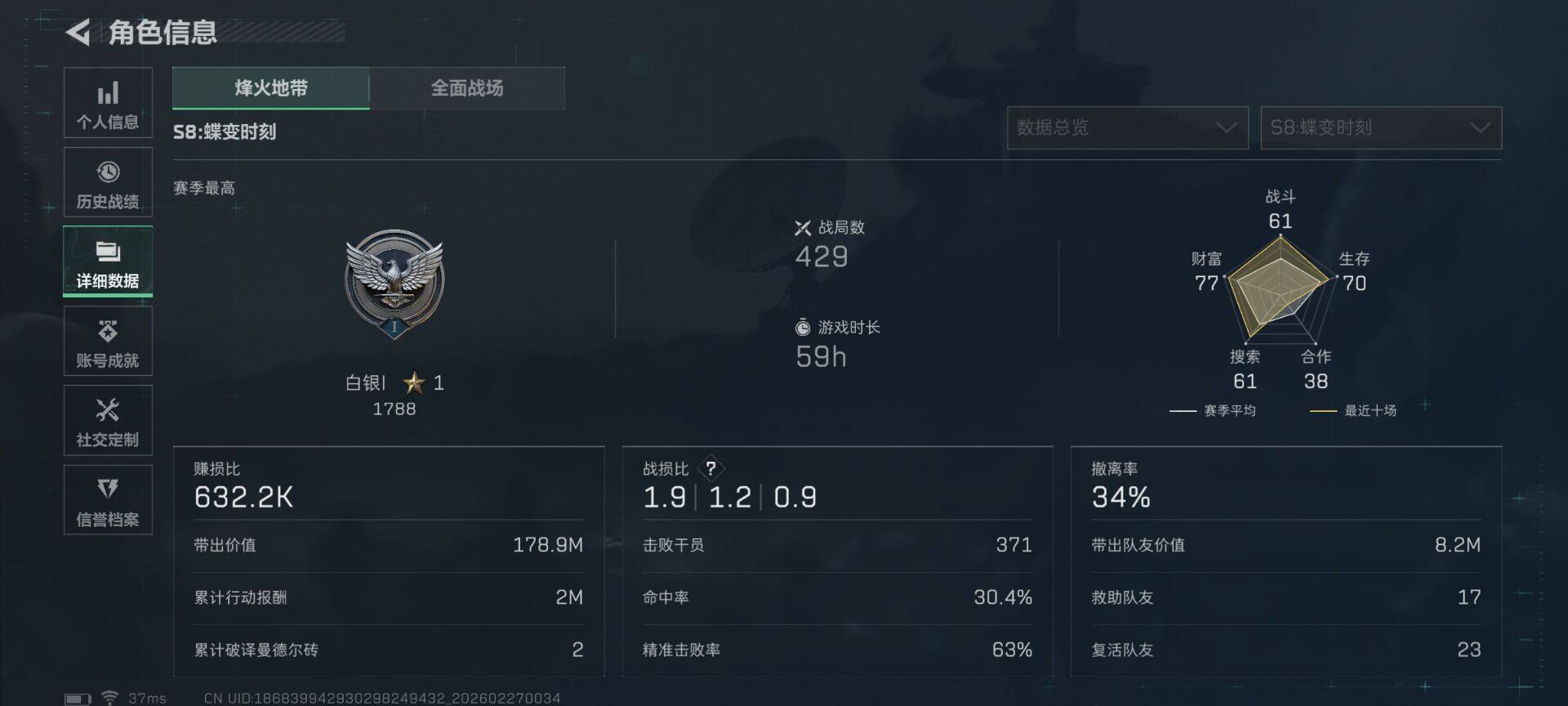 SJZQM454417三角洲行动账号详情图9