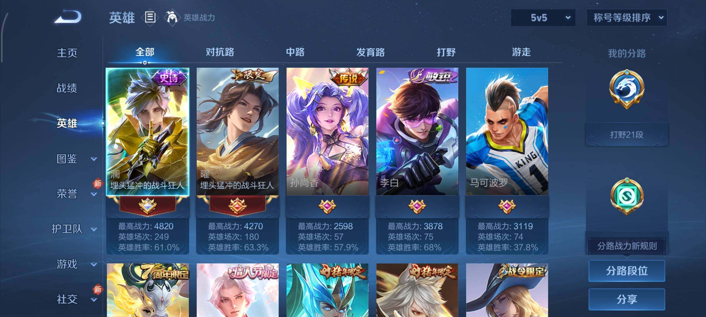 WZLX4219819王者荣耀账号详情图3