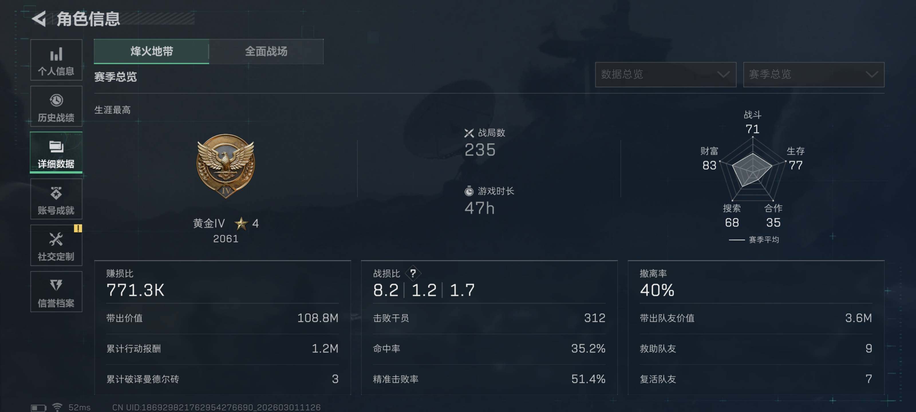 SJZQM456396三角洲行动账号详情图5