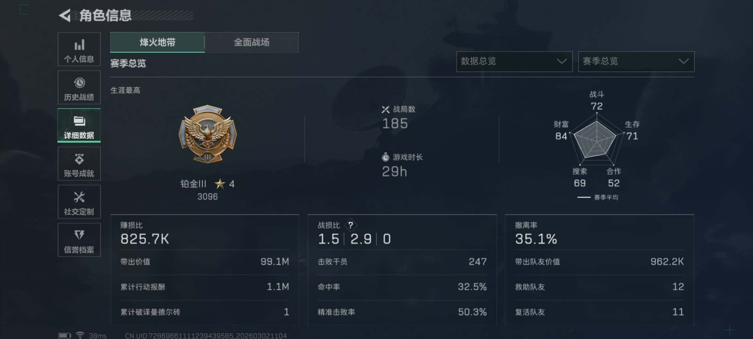 SJZCMW459530三角洲行动账号详情图4