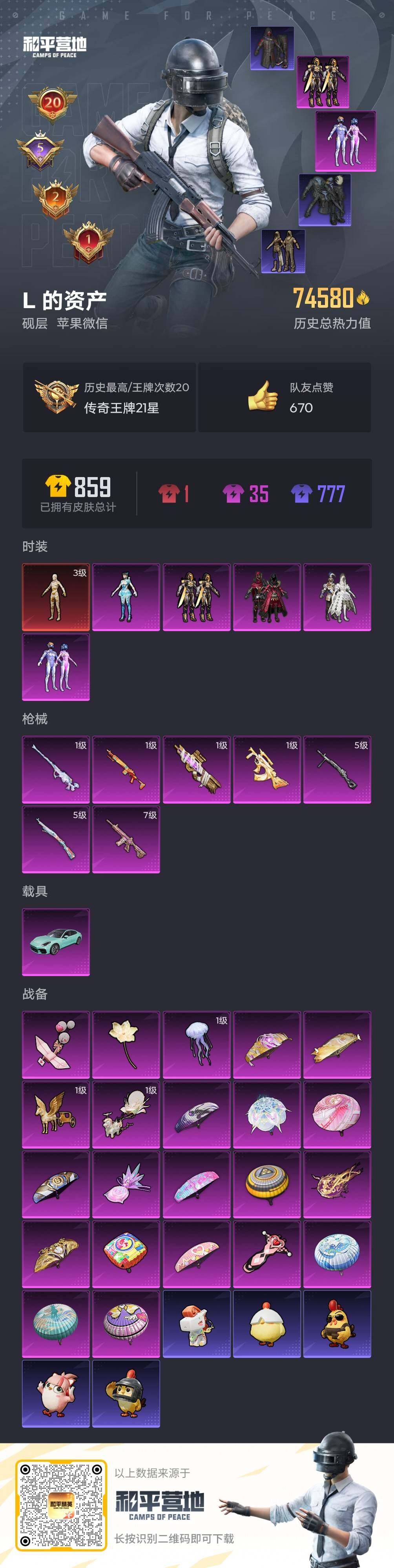 HPLE4111920和平精英账号详情图6