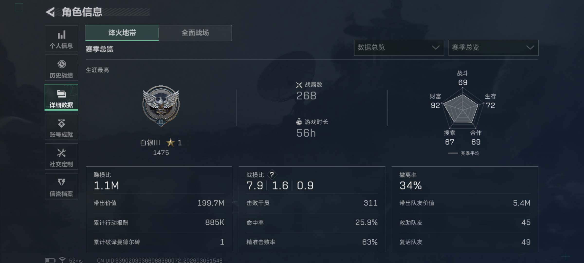 SJZQM459589三角洲行动账号详情图5