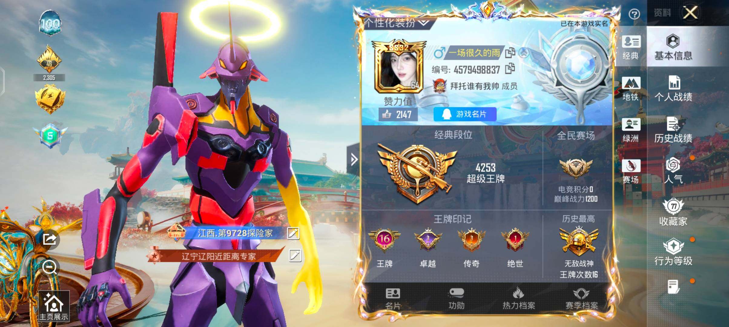 HPLE4114181和平精英账号详情图6