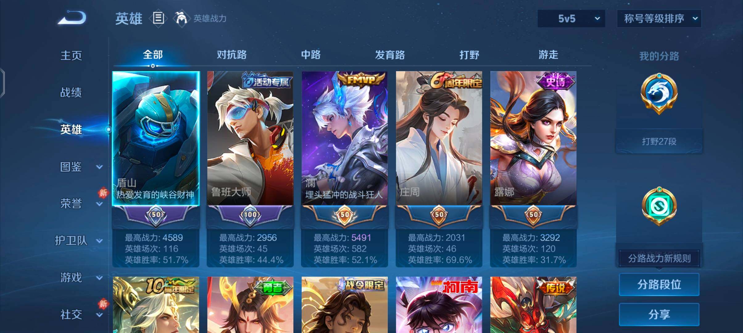 WZLX4219015王者荣耀账号详情图3