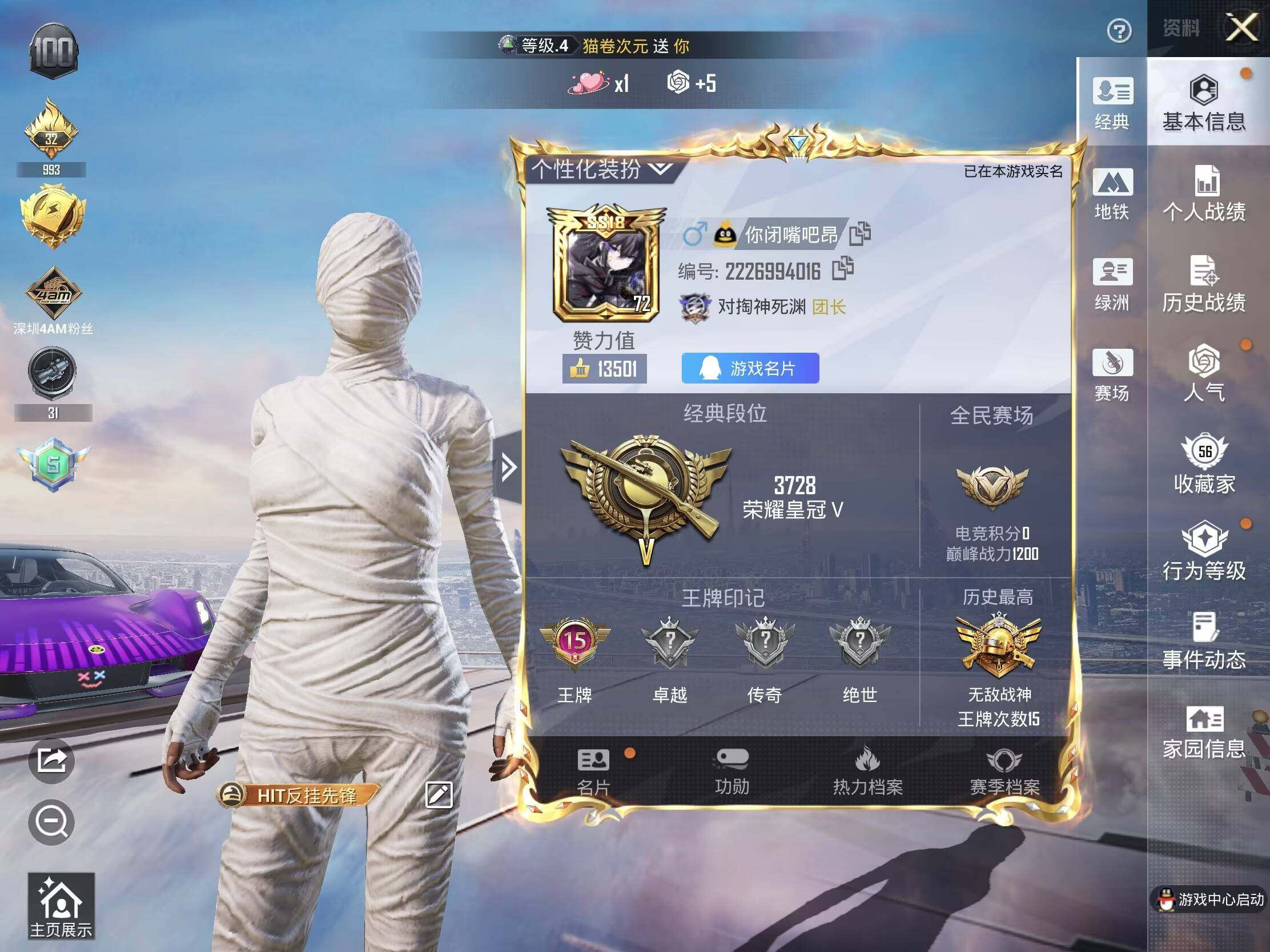 HPLE4116272和平精英账号详情图6