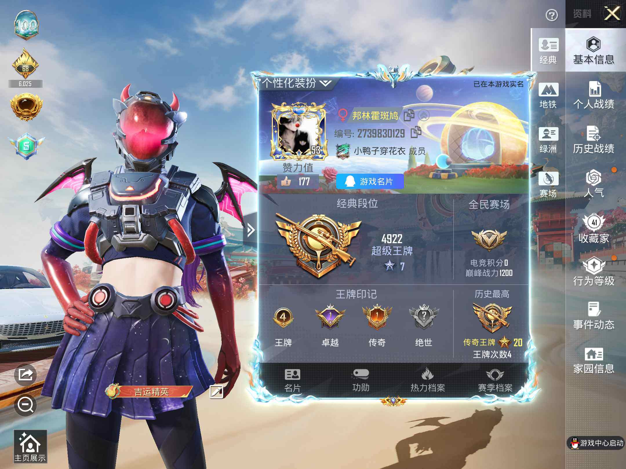 HPLE4117621和平精英账号详情图5