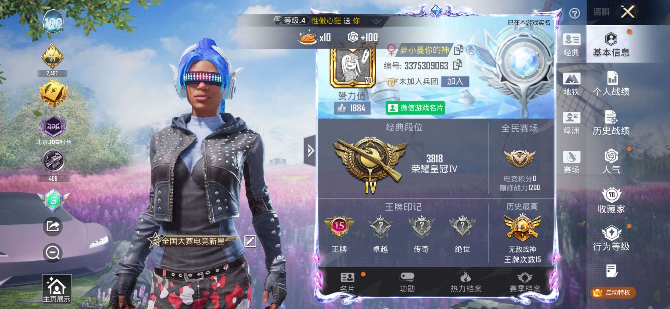 HPLE4117564和平精英账号详情图3