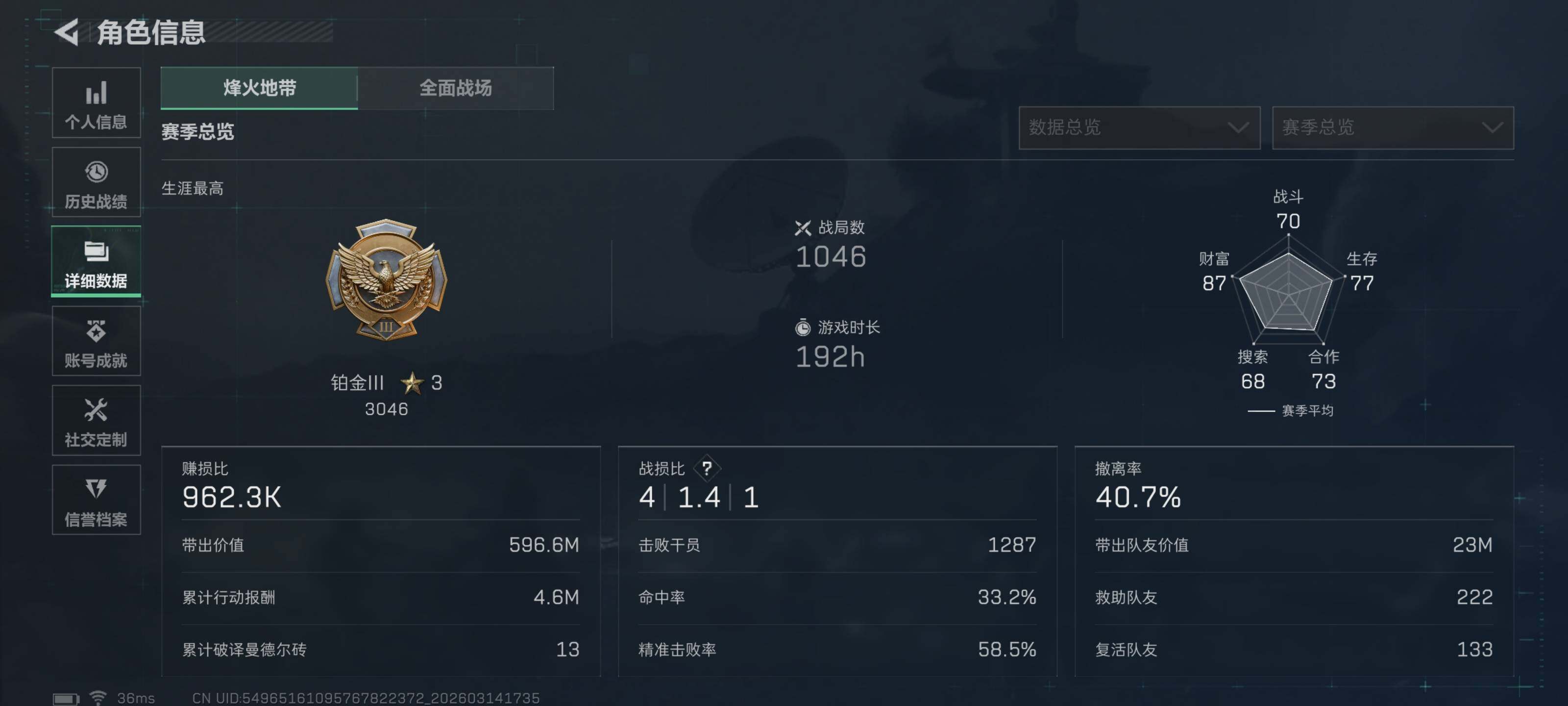 SJZQM468400三角洲行动账号详情图6