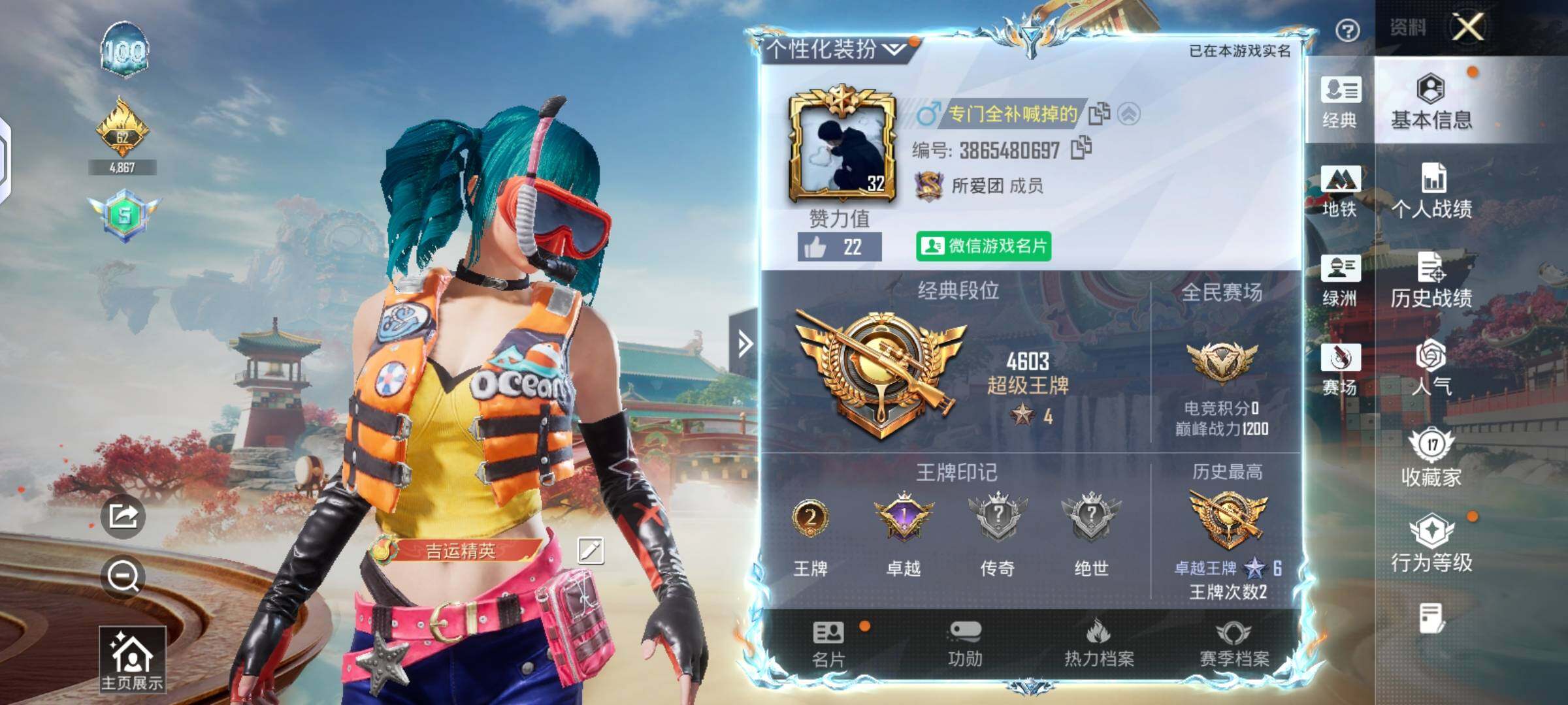 HPLX4134583和平精英账号详情图2