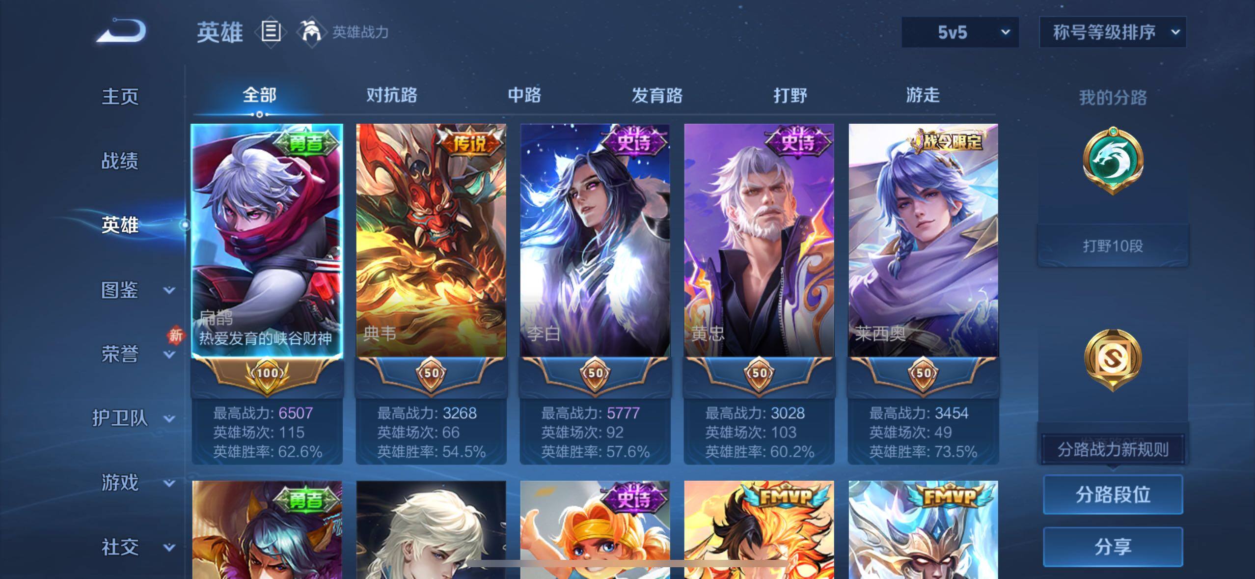 WZLX4237615王者荣耀账号详情图5