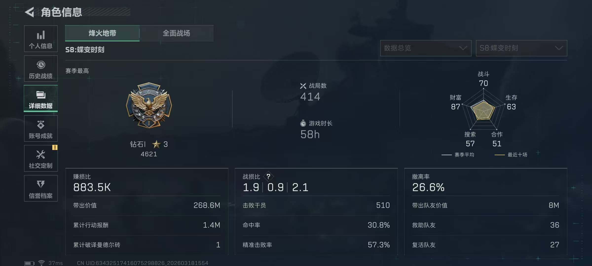 SJZQM474099三角洲行动账号详情图9