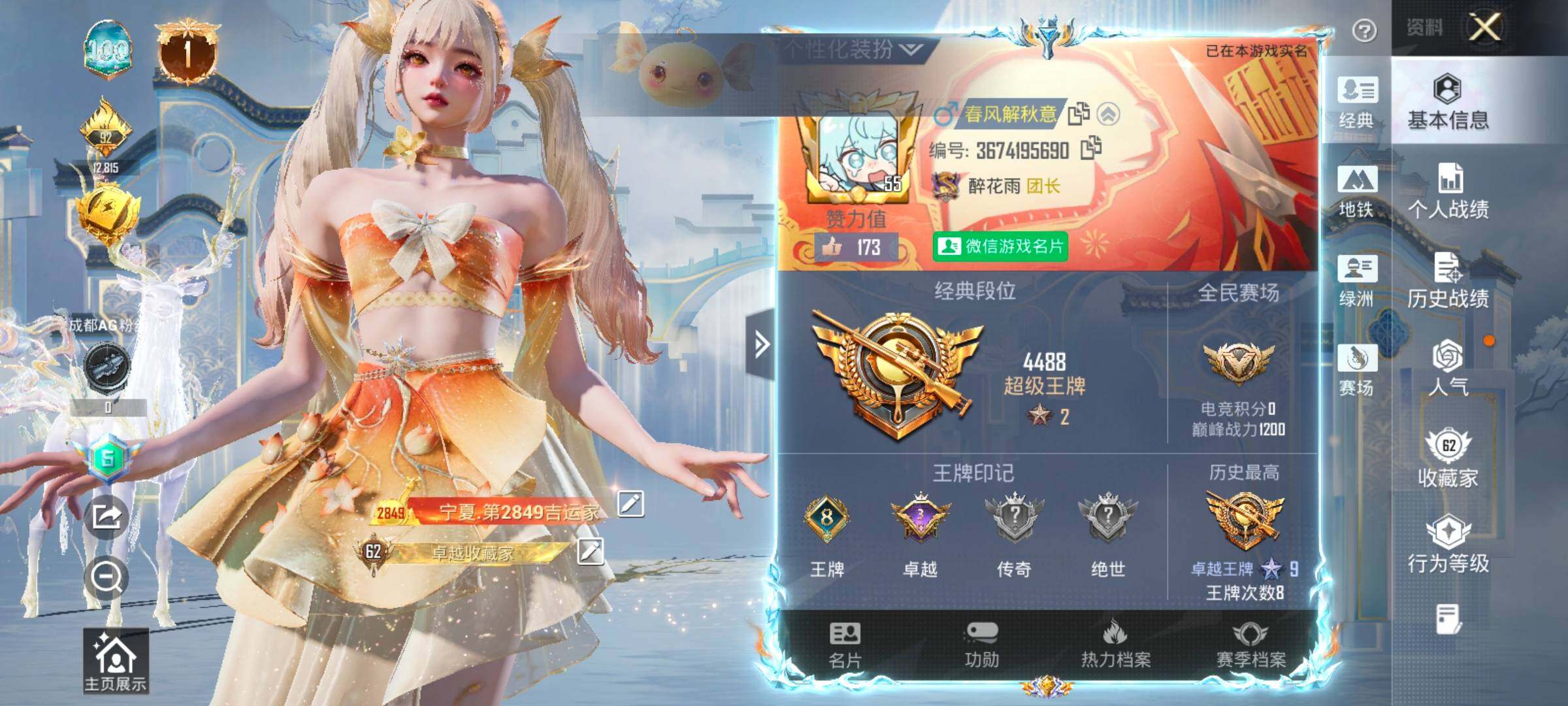 HPLX4165134和平精英账号详情图2