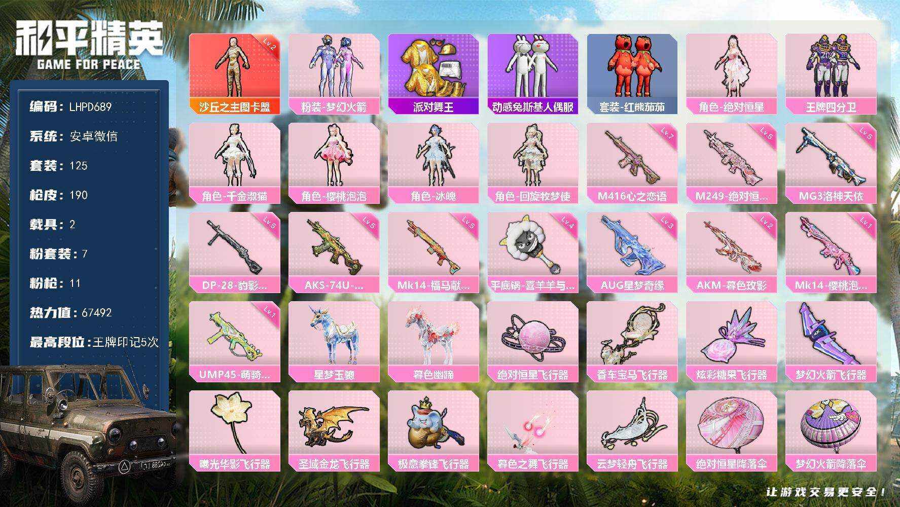 HPLE4137421和平精英账号详情图6 HPLE4137421和平精英账号详情图6