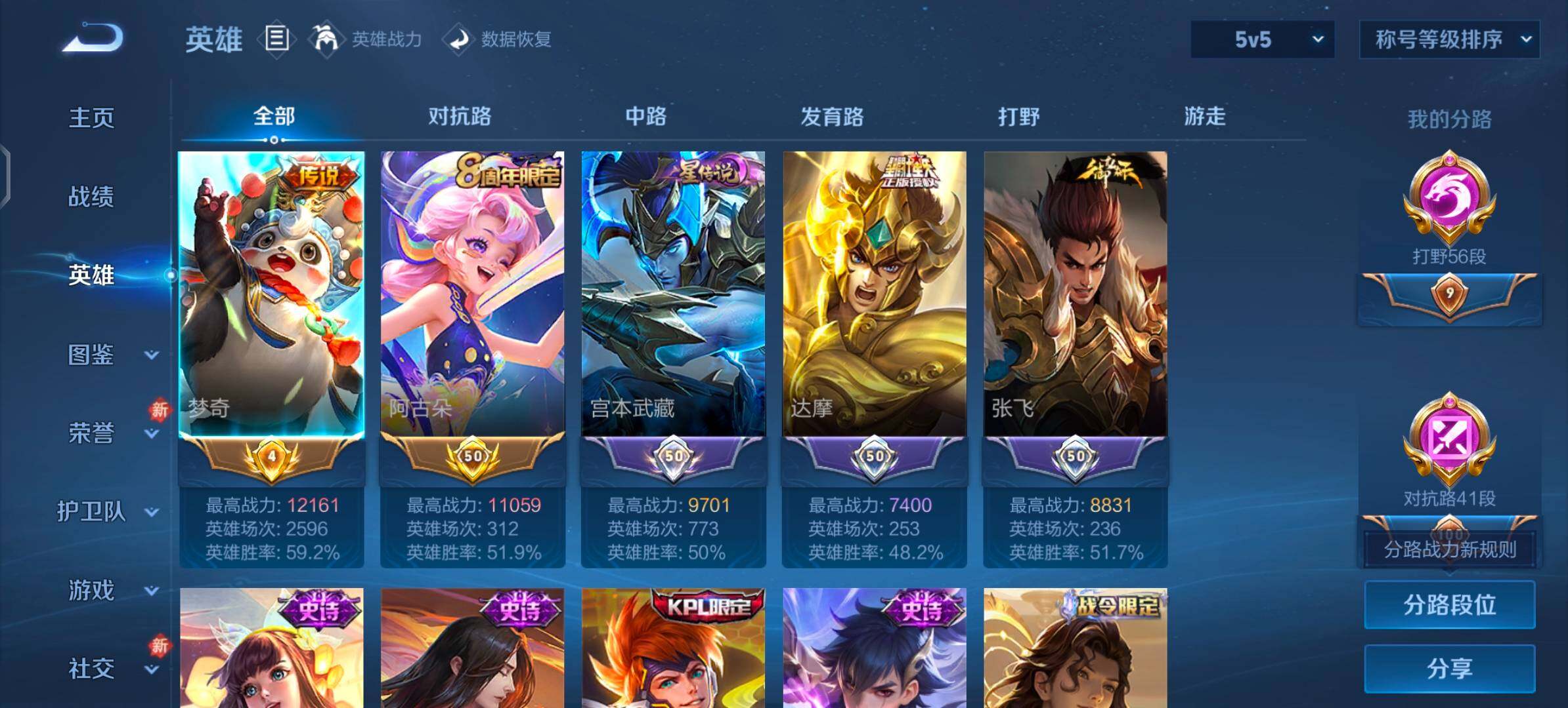 WZLX4251705王者荣耀账号详情图3